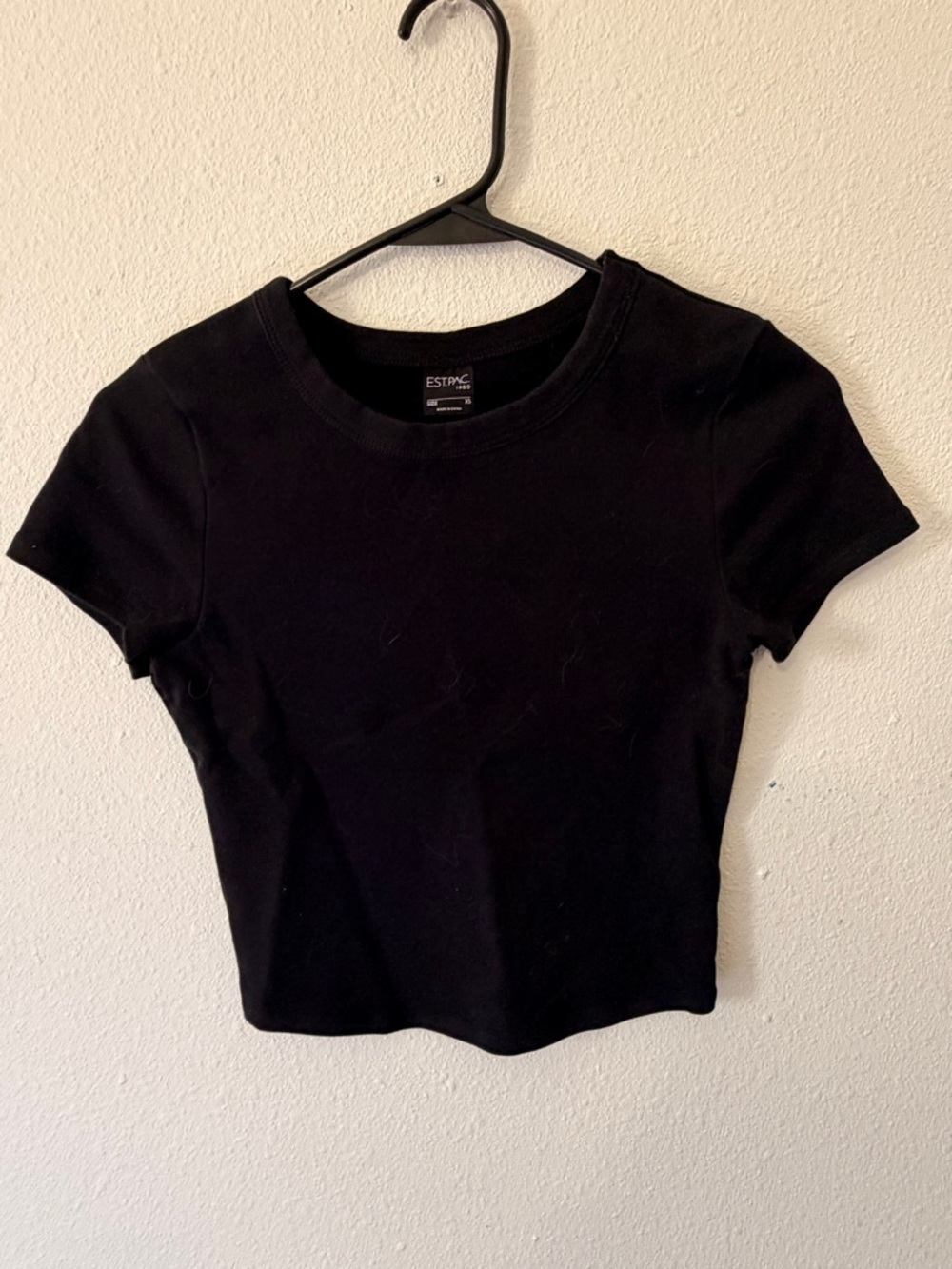 Black Short Sleeve Fitted Crop Tee Pacsun
